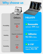 Nillkin for iPad Air/Pro 13 Inch Case with Detachable Keyboard, Slim Magnetic Rugged Keyboard Case for iPad Air 13 M3/M2 and iPad Pro 13 (7th Gen) M4 with Stand Backlit Multi-Touch Trackpad, Black