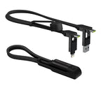 Rolling Square inCharge XL 6-in-1 Multi Charging Cable, Portable USB and USB-C Cable with 100W Ultra-Fast Charging Power, 1 Ft/0.3m, Urban Black