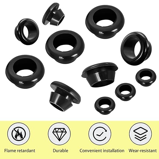 Qrity 20 PCS Rubber Grommets Cable Railing, Car Grommet, Cable Railing Protective Sleeves for Metal Posts, ID 5mm Mount Dia 8mm