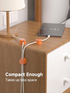 Magnetic Cable Clips, Adjustable Cord Holder Management, Adhesive Wire Keeper Organizer for Home Office Desk Phone PC Car Wall Desktop Nightstand Appliance (9-PCS Orange)