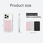 Silicone Double-Sided Suction Phone Case Detachable Mount, ASMR/Fidget Sticky Phone Grip Hands-Free Accessories for Selfies & Videos, Trending TikTok items for iphone & Android (3.74"x2.2", Baby Blue)