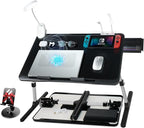 Laptop Lap Desk Include Cooling Fan,Adjustable Lap Desk with Light Fan,Folding Laptop Desk for Bed with USB,Bed Desk with Storage Drawer 60 * 40cm,Black
