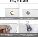 Cam Locks Keyed Alike, 1'' Cabinet Lock Fits on 3/4'' Max Door Thickness, Secure File Drawer Mailbox RV Storage Replacement Set, Zinc Alloy (1 Inch 6Pcs)