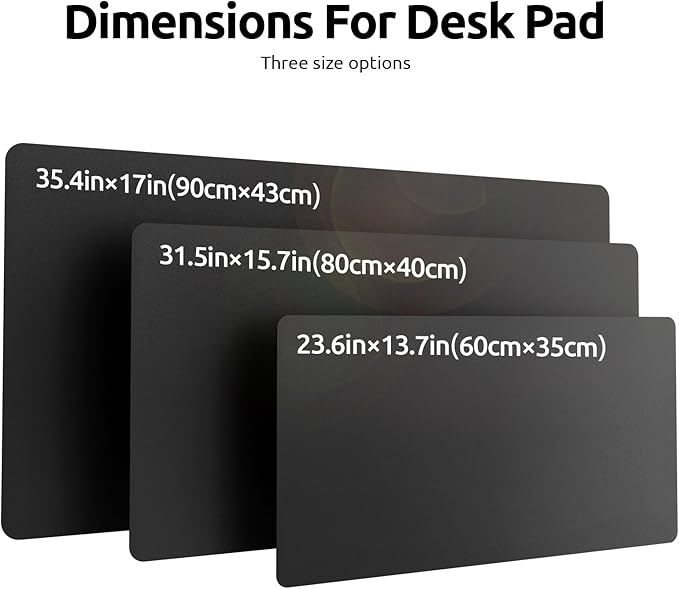YSAGi Desk Mat, Desk Pad, Waterproof Desk Pad, 35.4" x 17" Laptop Leather Desk Pad Protector, Large Desk Blotter for Keyboard and Mouse, Desk Writing Pad for Office and Home (35.4" x 17", Black+Grey)