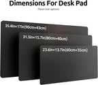 YSAGi Desk Mat, Desk Pad, Waterproof Desk Pad, 35.4" x 17" Laptop Leather Desk Pad Protector, Large Desk Blotter for Keyboard and Mouse, Desk Writing Pad for Office and Home (35.4" x 17", Black+Grey)