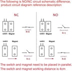 Rolling Door Contact Magnetic Reed Switch Alarm with 3 Wires for N.O./N.C. Applications MC-58