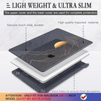 CISSOOK Compatible with MacBook Air 13 Inch M1 Case 2022 2021-2018 Release A2337 A2179 A1932, Crystal Black Plastic Hard Shell Case Cover for MacBook Air 13" with Touch ID, Sun & Mountain