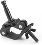 PHOCUS Half Coupler Clamp with 5/8" Baby Pin, Heavy Duty Truss Clamp on Round Tube for Supporting Photography Video Light Studio LED Ring Light (Clamp Range: 40-50mm)