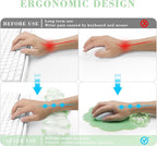 Gel Cloud Keyboard and Mouse Wrist Rest, Cute Wrist Support and Arm Support Rest for Typing Pain Relief，Suitable for Office/Computer/Laptop/Gaming Set-Green