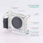 Tilta Full Camera Cage for ZV-E1 Lightweight Kit | Includes Full Cage, Top Handle, 1/4"-20" to NATO Adapter | Cold Shoe, NATO Rail, M3 and 1/4"-20 Threads Mounts | Silver