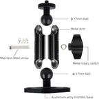 xik Metal 1/4"-20 Mount with Drill Plate Base for Monitors, Action Camera，CCTV Cameras, Camcorders, 360° Rotation Adjustable Camera Mount for Installation on Car Dashboard, Ceiling, and Walls