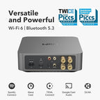 WiiM Amp Pro: Multiroom Streaming Amplifier | Compatible with Google Cast, Alexa | HDMI, Voice Control | Stream from Spotify, Amazon Music, Tidal & More - Dark Gray