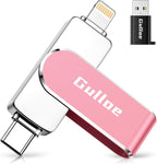 Gulloe 512GB Flash Drive Intended for iPhone, Memory Stick Storage for Photos and Videos Backup, Compatible with iPhone iPad Android PC, Plug and Play, No Application Required (Pink)