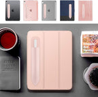 MoKo Pencil Holder Sticker Fit Apple Pencil Pro, Apple Pencil (USB-C), Apple Pencil 1st/2nd Generation, Elastic Pencil Pocket Pouch Adhesive Sleeve Attached to iPad Case for Stylus Pens,Rose Gold