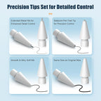 Upgraded Replacement Tips for Apple Pencil Pro/1st Gen/2nd Gen/USB-C, Metal Pen Nibs Accessories for Apple iPad Pencil - (6 Pack)