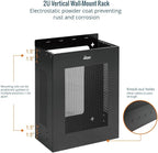 Tecmojo 2U Vertical/Horizontal Wall Mountable Server Rack, with Vented Enclosure for 19" IT Equipment, Cable Modems, Telecom, A/V, Black