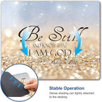 Christian Bible Verses Square Waterproof Mouse Pad Non-Slip Rubber Base MousePads for Office Laptop, 9.5"x7.9"x0.12" Inch(Be Still)