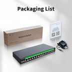 STEAMEMO 16-Port Gigabit Ethernet Switch | Smart Managed with VLAN & QoS | Plug & Play Desktop/Wall Mount Network Switch | Metal Enterprise Switch(Includes Power Adapter)