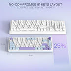 Redragon K673 MAX 75% Wireless Gasket RGB Gaming Keyboard, 3-Modes 81 Keys PBT Compact Mechanical Keyboard w/Hot-Swap Socket, Dedicated Knob Control & 5-Layer Noise Dampening, Custom Linear Switch