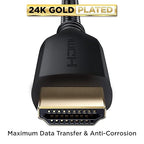 PowerBear 4K HDMI Cable 25 ft | High Speed Hdmi Cables, Braided Nylon & Gold Connectors, 4K @ 60Hz, Ultra HD, 2K, 1080P, ARC & CL3 Rated | for Laptop, Monitor, PS5, PS4, Xbox One, Fire TV, & More