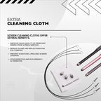The Friendly Swede Mesh Tip Stylus Pen for Touchscreen — 3-Pack Micro-Knit Capacitive Stylus Pen for iPad & iPhone with 3 Replaceable Fiber Tips, Elastic Lanyards & Screen Cleaning Cloth