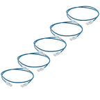 TRUECABLE Cat6 Component Rated Patch Cable, Unshielded (U/UTP), 2ft, Blue, 28AWG Solid Copper, Snagless 10G High-Speed Ethernet Cable, PoE++ 4PPoE 100W, UL Listed, RoHS-3, 5 Pack