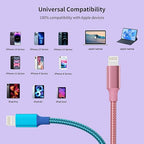 iPhone Charger, Charging Cable 4 Pack (3/3/6/6FT) MFi Certified Nylon Braided USB to iPhone Cables Fast Charging Cord Compatible with iPhone 14 13 12 11 pro max XR XS X 8 7 6 Plus SE and More