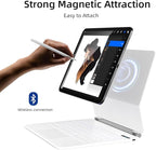 for iPad Air 13 inch case Keyboard M3 2025 & M2 2024,Magic Keyboard for iPad Pro 12.9 (6th,5th,4th,3rd Gen),Magnetic Attach,Multi-Gesture Trackpad,7-Color Backlit,Shortcut Keys,White