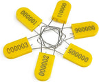 500PCS Plastic Padlock Security Seals Metal Wire Padlocks Electric Meter Seal Disposable Anti-Tamper Lock Numbered Anti Tamper Tag Hasps Yellow