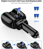 [2025 Upgraded] Cigarette Lighter Splitter, SUPERONE 180W 2-Socket Cigarette Lighter Adapter with Dual QC3.0 and 20W PD USB C Car Charger Splitter for GPS/Dash Cam/Laptop/iPad/iPhone 16/15/14/13/12/11
