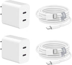 Charger for iPhone 16 15,Fast Dual Port USB C Charger Block,Double Type C Apple Wall Power Adapter Plug,10FT Quick USB C to C Charging Cable for iPhone 16/16 Pro Max/16 Pro/15 Pro/15 Plus,iPad Pro/Air