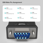 BENFEI USB to Serial Adapter, USB to RS-232 Male (9-pin) DB9 Serial Cable, Prolific Chipset, Windows 11/10/8.1/8/7, Mac OS X 10.6 and Above, 1.8M（Not VGA）