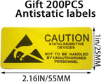 200pcs Anti Static Bags,ESD Bags 3.93X5.9in/10X15cm Resealable for SSD HDD with 200pcs Labels,Translucent Antistatic Bag for Varieties of Electronic Device