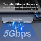 USB C Hub Multiport Adapter Dongle for MacBook Air 6 in 1 USB C to HDMI Multiport Adapter with 4K HDMI, 100W PD, USB 3.0, SD/TF Card Reader MacBook hdmi Adapter for MacBook Air/Pro, iPad, Dell XPS