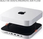 Satechi USB C Hub, Type-C Aluminum Stand & Hub, USB-C Data Port, Micro/SD Card Readers, USB 3.0 & Headphone Jack Port, for Mac mini M2/M1 (Not Compatible with M4) - Silver