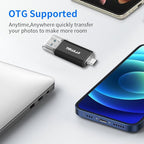 Thkailar USB C Flash Drive 256GB-USB Flash Drive with Type C and Type A 3.1 Port Compatible with Android Phone/PC/Mac Pro-Transfer Data(Black)