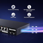 Tenda TEM2010X 8 Port 2.5G Ethernet Switch, Unmanaged 2.5Gb Switch with 8 x 2.5G Ports & 2 x 10Gb SFP+ Slots, Support VLAN & Static Link Aggregation, 80Gbps Switching Capacity, Fanless Metal Design