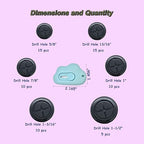 65Pcs Round Rubber Grommets kit 6 Sizes Double Sided Rubber Grommets for Wiring Automotive Rubber Firewall Hole Plug Cable Wire Protection with Retractable Knife(1-1/2" 1-3/16" 1" 7/8" 13/16" 5/8")