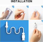 18 Pack Mini Cable Clips, Znben Cord Organizer Holder Adhesive Cord Management Charger Wire Holder Clips for Desk, Home, Office, Car, Cubicle, Nightstand White