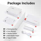 ORGBRO Sticker Printer Machine, X3 Mini Printer Print Pods Portable Thermal Inkless Sticker Maker, 3-Inch 300 DPI Bluetooth Pocket Printers for Smartphones, Notes, Journal, Photos, DIY, Kids Gift