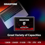 GIGASTONE SATA SSD 128GB (10-Pack) 2.5 inch SSD 520MB/s Upgrade Laptop PC Memory and Storage PS4 HDD Replacement 2.5" Internal Solid State Hard Drives SATA III SLC Cache 3D NAND Game Turbo Performance