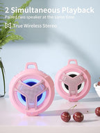 EBODA Bluetooth Shower Speaker, IP67 Waterproof Portable Wireless Small Speakers, Floating, 24H Playtime for Home, Beach, Pool, Kayak, Hiking, Boat Accessories, Gifts for Women, Girls - Pink