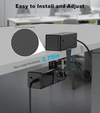 Dual Layer Desk Clamp Power Strip, 19 in 1 Desktop Edge Mount Surge Protector with 4 USB Ports(2 USB-C) & 15 AC Outlets, Ultra Thin Flat Plug & 15FT Power Cord for Office Home(ETL Listed)