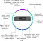 Vaiyer Home Audio System Kit, 6-Channel 6000 Watts Bluetooth Amplifier with 5.25" 10 QTY of 175 W Each in-Wall in-Ceiling Speakers & 16AWG 500 ft. Speaker Wire - Perfect for Home, Office, Restaurants