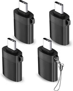 USB C to USB Adapter 4 Pack,USBC Male to USB A 3.0 Female OTG Adapter, Type C Thunderbolt 4 Converter OITYEUF for iPhone 15 Pro Max Plus,MacBook Pro Air2024,Samsung S24 S23 S22 S21 Galaxy,iPad (Black)