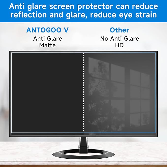 24 Inch Anti Blue Light Screen Protector for Standard or Curved, Eye Protection Anti Glare Screen Protector for 24'' Sceptre/LG/Dell/HP/Acer/ViewSonic/ASUS/Aoc/Samsung Monitor with 16:9 Aspect Ratio