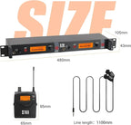 XTUGA RW2080 Wireless in Ear Monitor System Mono Design Dual Channel Wireless IEM System 5 Bodypacks, 300Ft, 40 UHF Frequencies, in Ears Monitors for Band, Stage or Studio, 902-928mhz