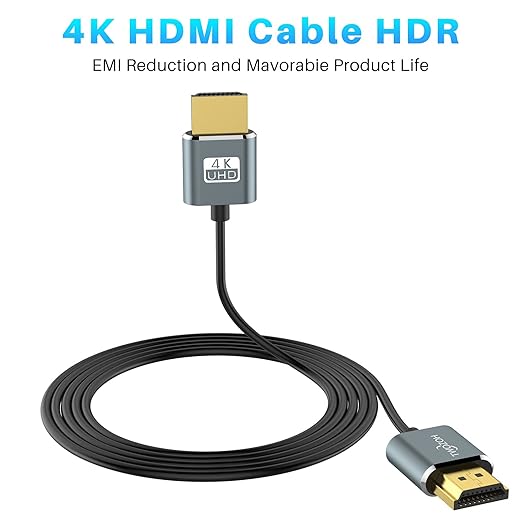 Twozoh Flexible & Slim Long HDMI Cable 25FT 2 Pack, Ultra Thin HDMI Cord Supports High Speed 4K@60Hz 18gbps 2160P/1080P