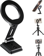 elitehood for Magsafe Phone Tripod Mount with Arca Port, Aluminum Magnetic iPhone Tripod Mount with 1/4" & 3/8" Screw, for Magsafe Phone Adapter Compatible with iPhone 16 15 14 13 12 Series, Black