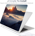 Batianda Design Case for M1 MacBook Air 13 Inch Model A2337 A2179 A1932 2021 2020 2019 Release,3D Painted Landscape Series Hard Shell with Keyboard Cover & Screen Protector, Sunrise
